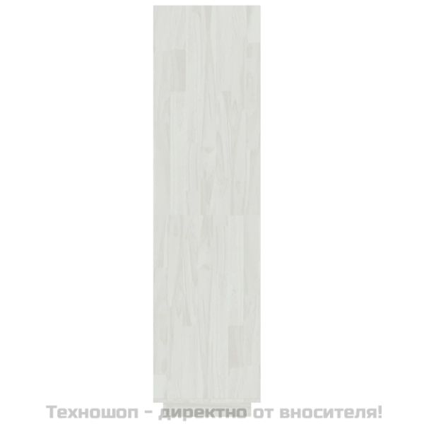 Библиотека/разделител за стая, бяла, 40x35x135 см, бор масив