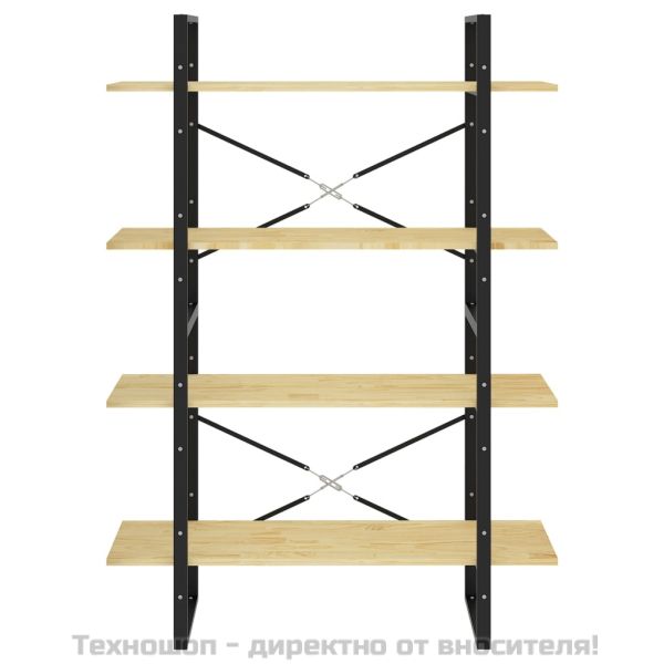 4-етажна библиотека, 100x30x140 см, борово дърво масив