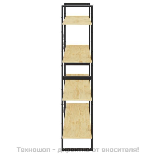 4-етажна библиотека, 100x30x140 см, борово дърво масив