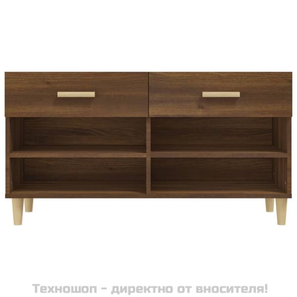 Шкаф за обувки, кафяв дъб, 102x35x55 см, инженерно дърво