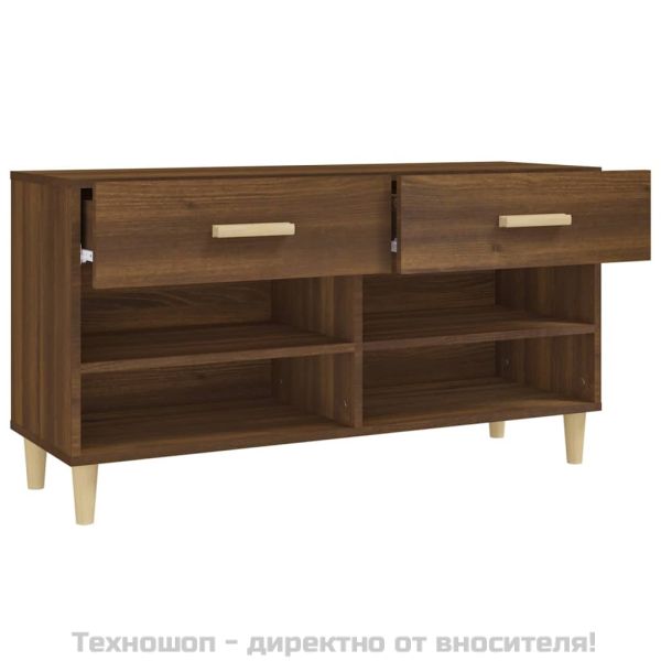 Шкаф за обувки, кафяв дъб, 102x35x55 см, инженерно дърво