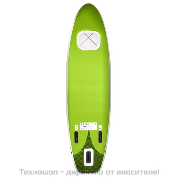 Комплект надуваем стендъп падълборд, зелен, 330x76x10 см
