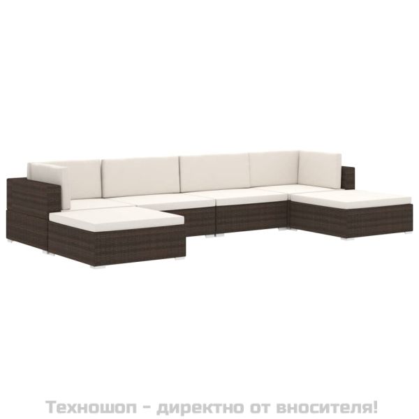 Модулна табуретка с възглавница, 1 бр, полиратан, черна