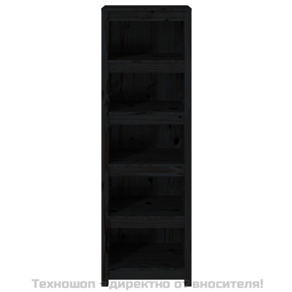 Библиотека, черна, 50x35x154 см, бор масив