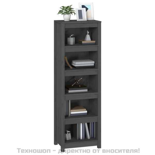 Библиотека, сива, 50x35x154 см, бор масив