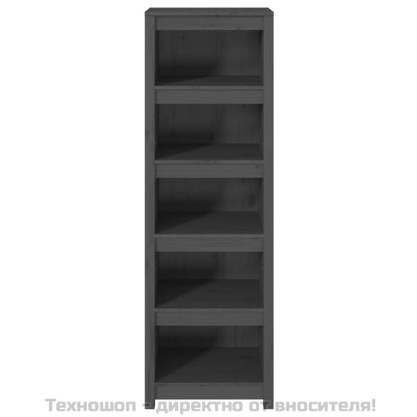 Библиотека, сива, 50x35x154 см, бор масив