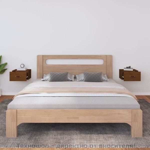 Нощни шкафчета за стенен монтаж 2 бр меденокафяви 40x29,5x22 см