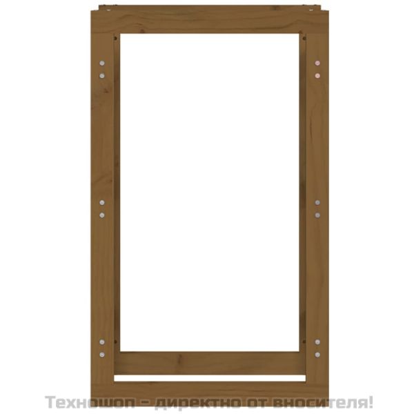 Поставка за дърва за огрев меденокафява 60x25x100 см бор масив