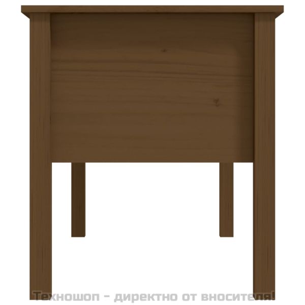 Кафе маса, меденокафява, 102x49x55 см, борово дърво масив