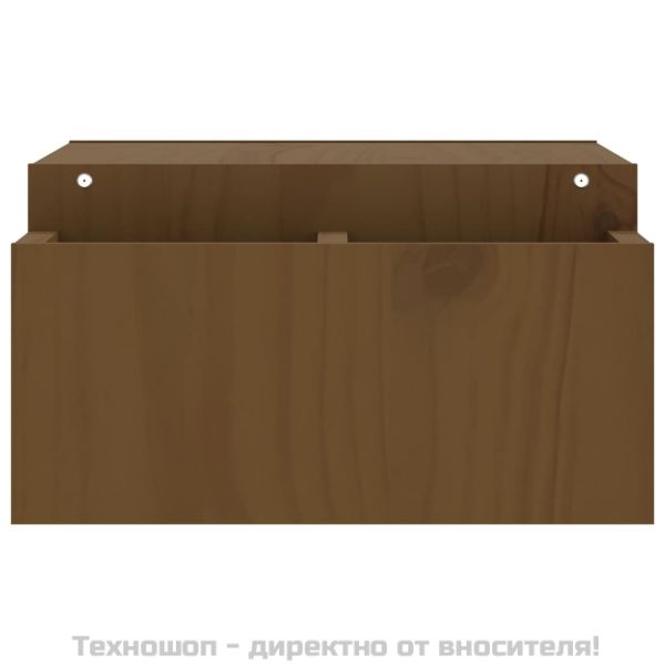 Поставка за монитор, меденокафява, 70x27,5x15 см, бор масив