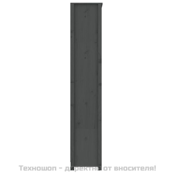 Библиотека, сива, 80x35x183 см, бор масив