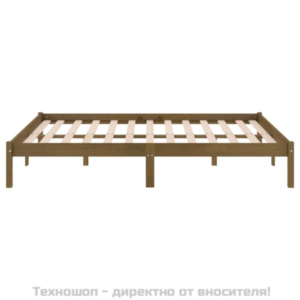 Рамка за легло без матрак, меденокафяв 200x200 см масивно дърво