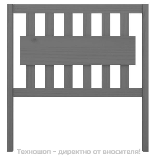 Горна табла за легло, сива, 95,5x4x100 см, бор масив