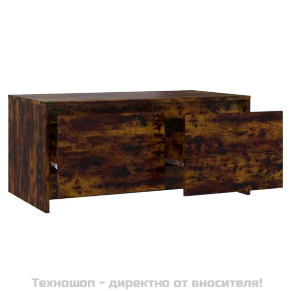 Кафе маса, опушен дъб, 90x50x41,5 см, инженерно дърво