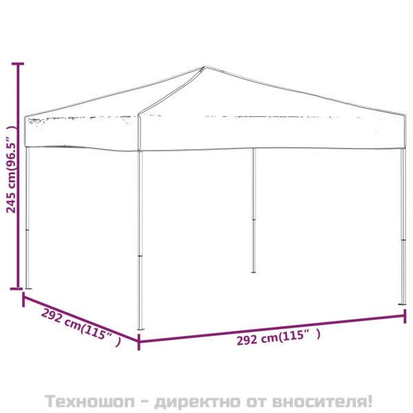 Сгъваема парти палатка, таупе, 3x3 м