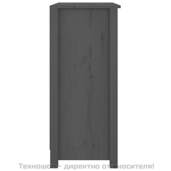Сайдборд, сив, 70x35x80 см, бор масив