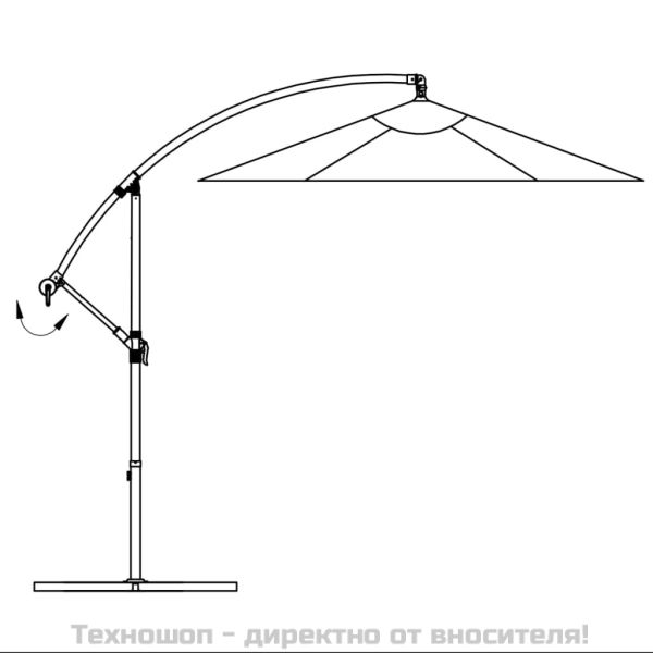 Конзолен градински чадър 3 м зелен