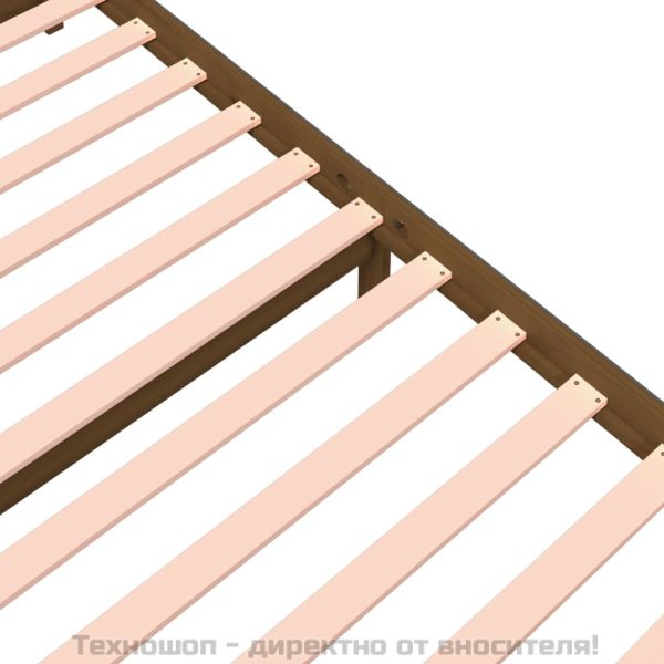 Рамка за легло, меденокафява, масивно дърво, 140x190 см