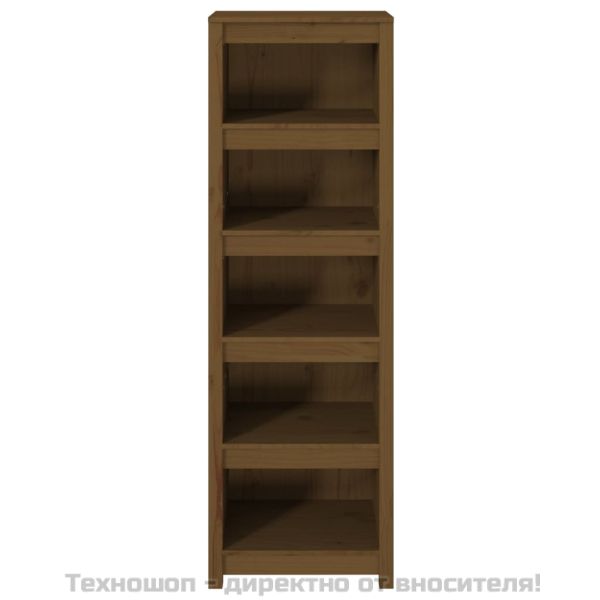 Библиотека, меденокафява, 50x35x154 см, бор масив