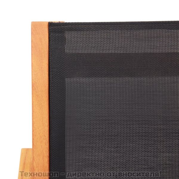 Градински стол с подложка за крака, евкалипт масив и textilene