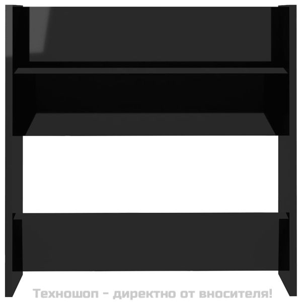 Шкафове за обувки 2 бр черен гланц 60x18x60 см инженерно дърво