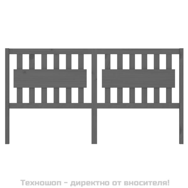 Горна табла за легло, сива, 185,5x4x100 см, бор масив