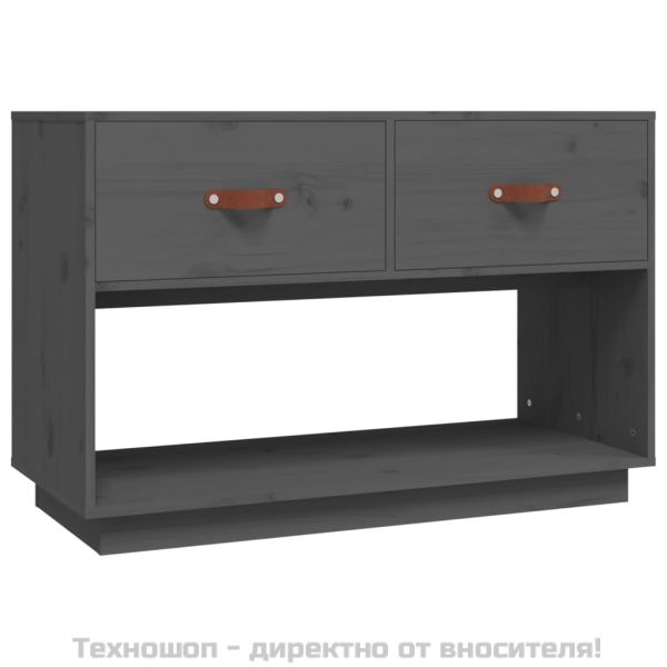 ТВ шкаф, сив, 90x40x60 см, бор масив