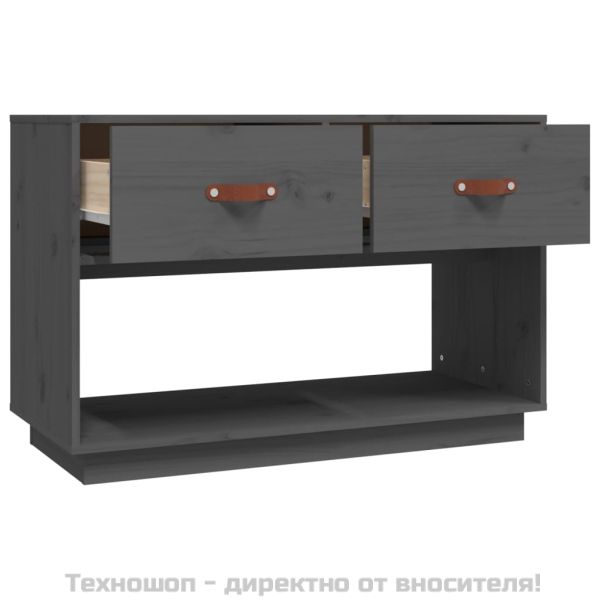 ТВ шкаф, сив, 90x40x60 см, бор масив