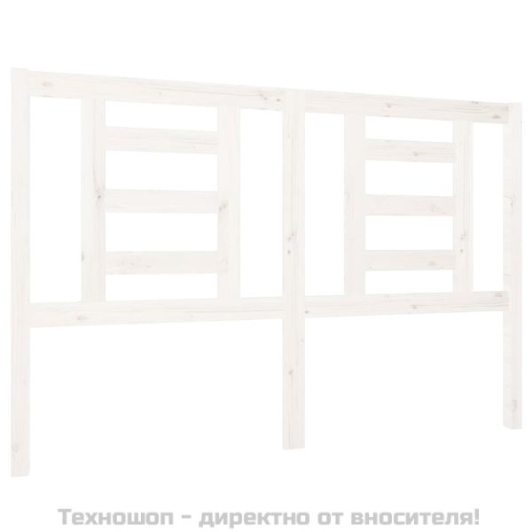 Горна табла за легло, бяла, 126x4x100 см, бор масив