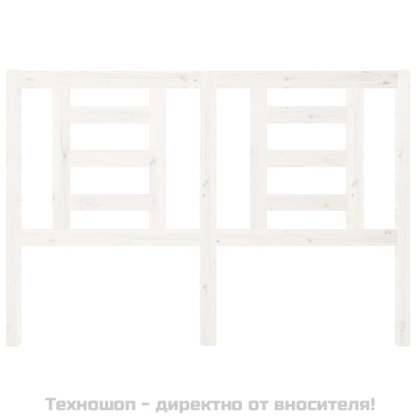 Горна табла за легло, бяла, 126x4x100 см, бор масив