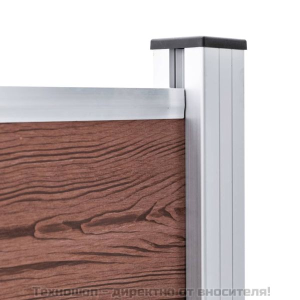 Градинска ограда, WPC, 175x105 см, кафява