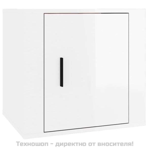 Нощни шкафчета, 2 бр, бял гланц, 50x39x47 см