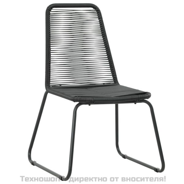 Външни столове, 2 бр, полиратан, черни