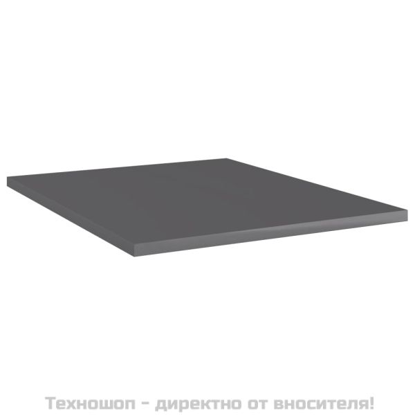 Рафтове, 8 бр, сив гланц, 40x50x1,5 см, инженерно дърво
