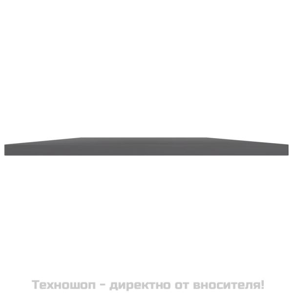 Рафтове, 8 бр, сив гланц, 40x50x1,5 см, инженерно дърво