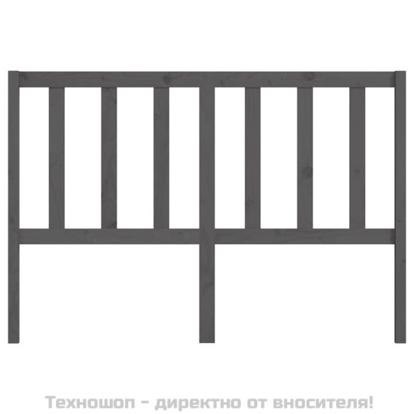 Горна табла за легло, сива, 146x4x100 см, бор масив