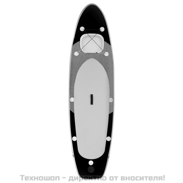 Комплект надуваем стендъп падълборд, черен, 360x81x10 см