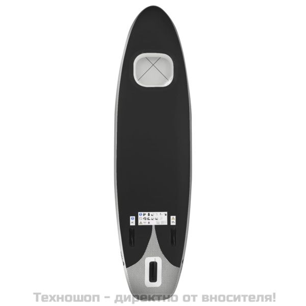 Комплект надуваем стендъп падълборд, черен, 360x81x10 см