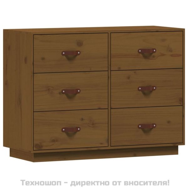 Сайдборд, меденокафяв, 100x40x75 см, бор масив