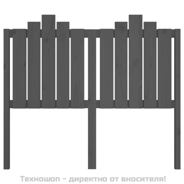 Горна табла за легло, сива, 126x4x110 см, бор масив