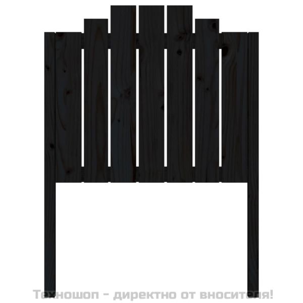 Горна табла за легло, черна, 81x4x110 см, бор масив