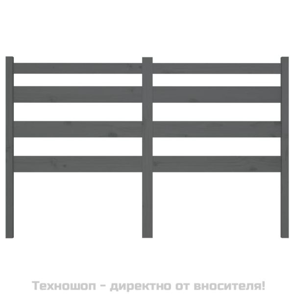 Горна табла за легло, сива, 186x4x100 см, бор масив
