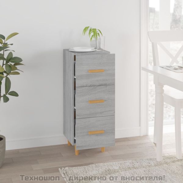 Сайдборд, сив сонома, 34,5x34x90 см, инженерно дърво