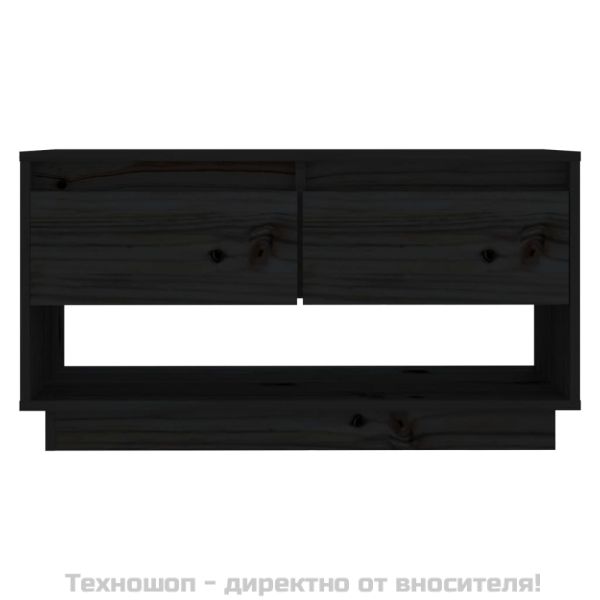 ТВ шкаф, черен, 74x34x40 см, бор масив