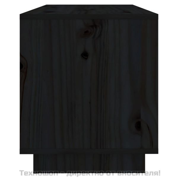 ТВ шкаф, черен, 74x34x40 см, бор масив