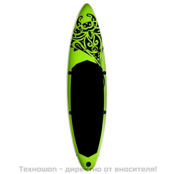 Комплект надуваем стендъп падълборд, 305x76x15 см, зелен