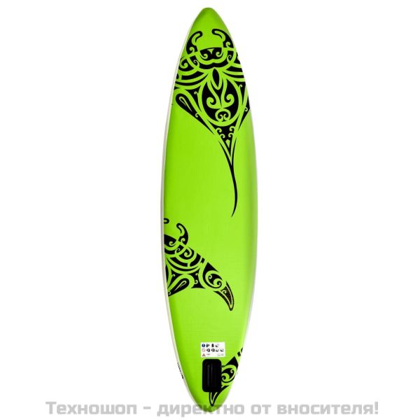Комплект надуваем стендъп падълборд, 305x76x15 см, зелен