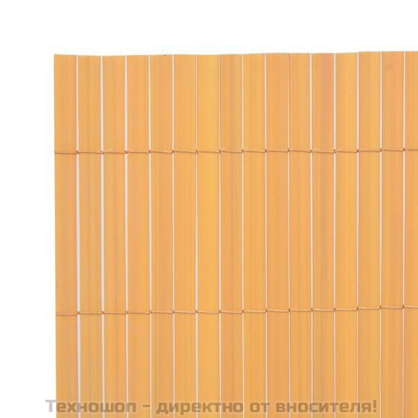 Двустранна градинска ограда, PVC, 90x500 см, жълта
