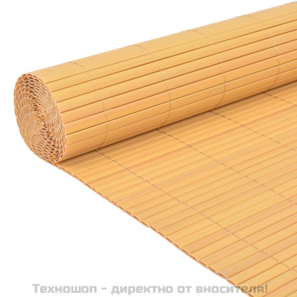Двустранна градинска ограда, PVC, 90x500 см, жълта