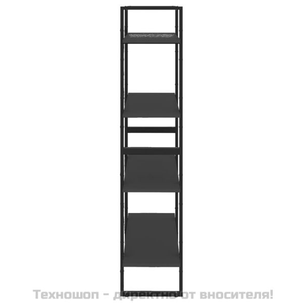 4-етажна библиотека, сива, 80x30x140 см, инженерно дърво